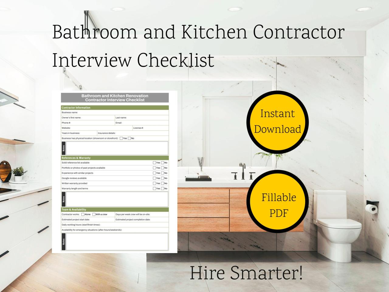 Contractor Hiring Checklist